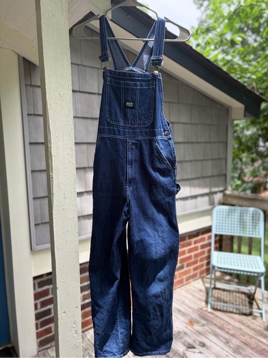 Key Denim - Classic Women's Denim Overalls - Dark Blue